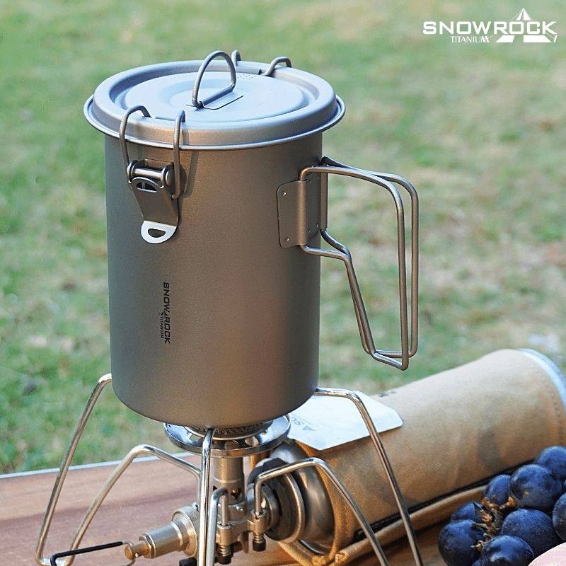 (中号)900ML户外纯钛便携多功能蒸饭器饭盒锅具烧水套装煮饭1-2人