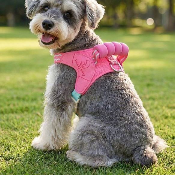 狗狗牵引绳马鞍胸背中小型犬比熊泰迪透气手提胸背带遛狗绳狗链子