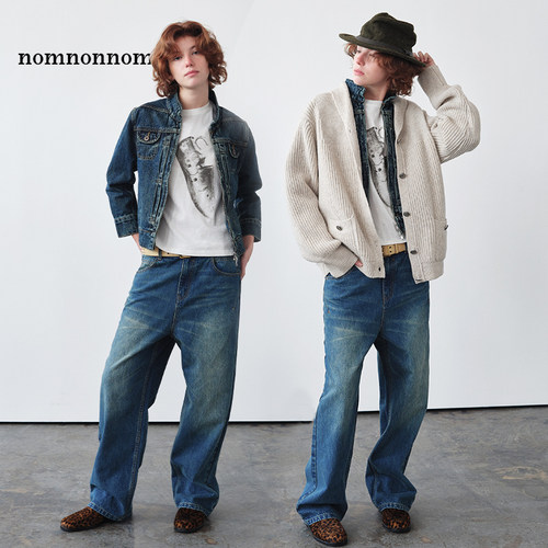 日常好搭水洗复古蓝基础牛仔长裤