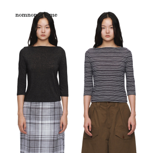 T恤 显瘦七分袖 nomnonnomme 26SS一字领正肩版