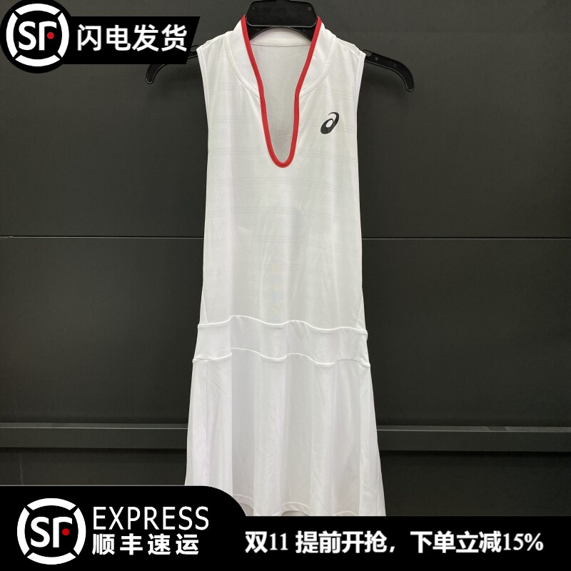 亚瑟士网球服女款夏季新款运动休闲背心连衣裙2042A254-100