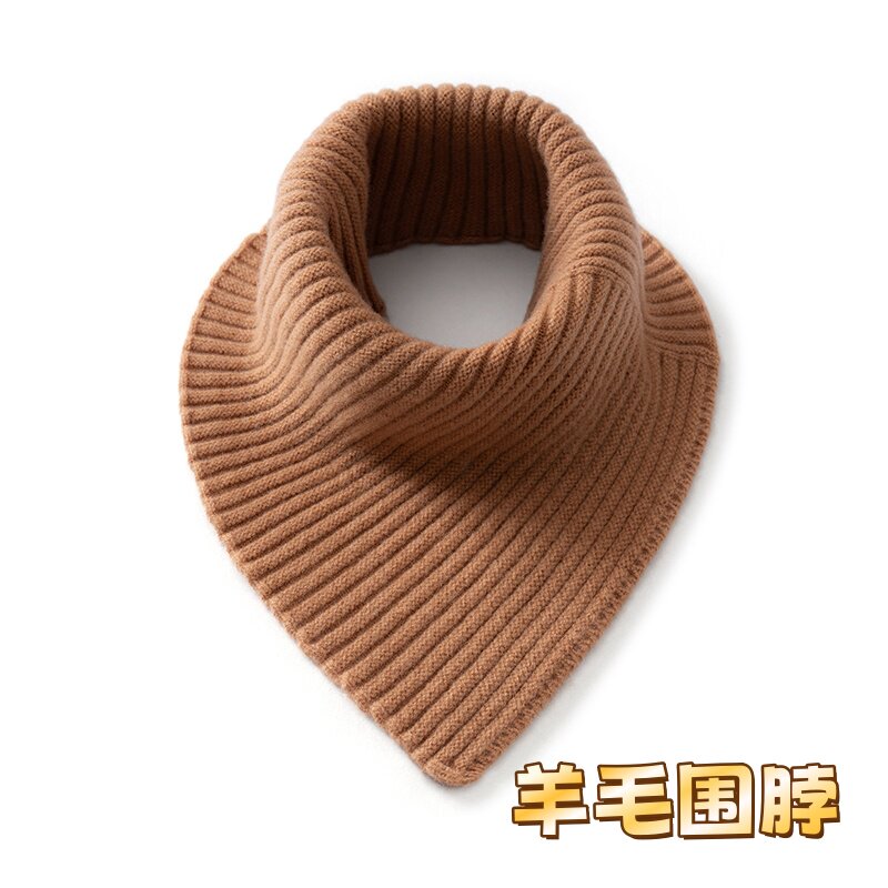 100%澳洲羊毛脖套女套头保暖护颈椎小围脖针织百搭假领子秋冬围巾