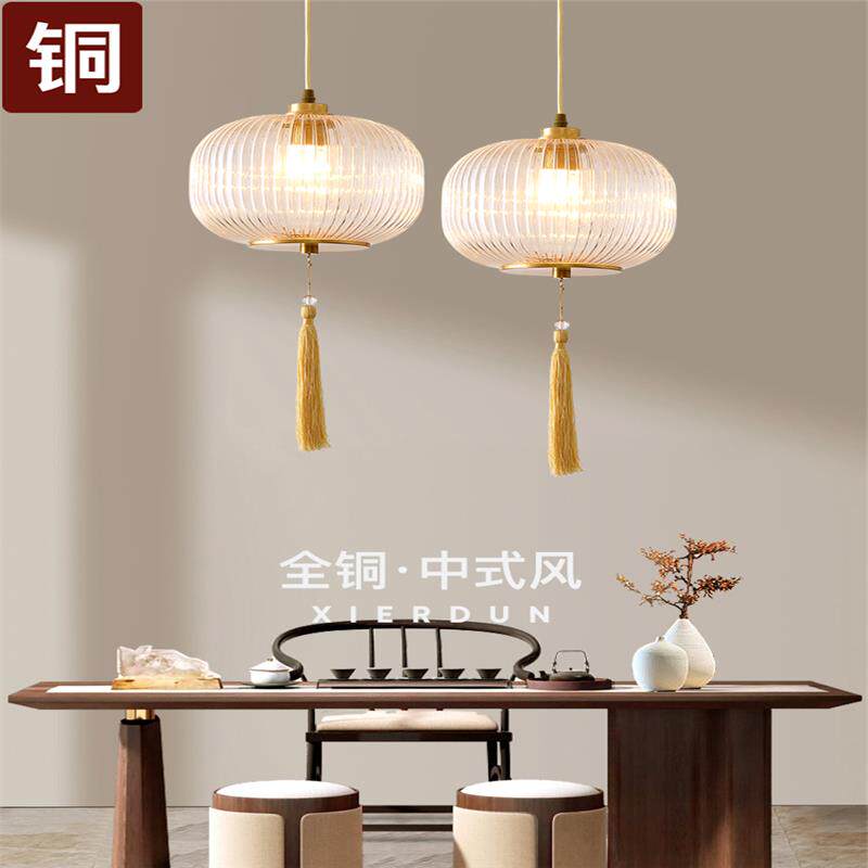 【全铜·中式风】新中式灯笼小吊灯餐厅客厅玄关灯复古灯具