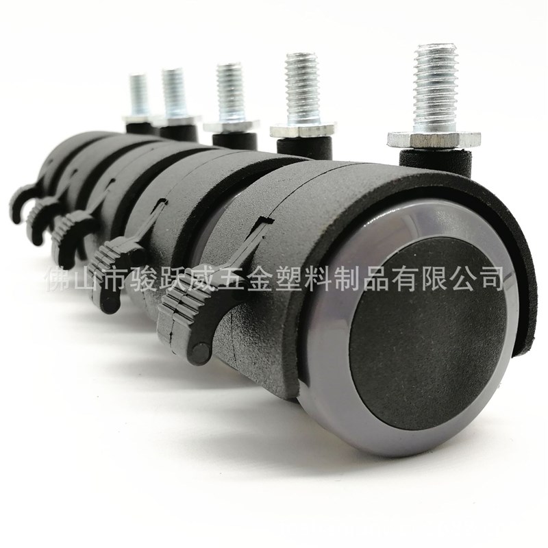 1.5寸丝杆带h刹车PU脚轮床头柜花架置物架轮子家具万向轮过测试