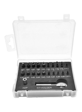 22pcs螺丝取出器套装高速钢反牙反丝拆除工具破W损螺钉取出器