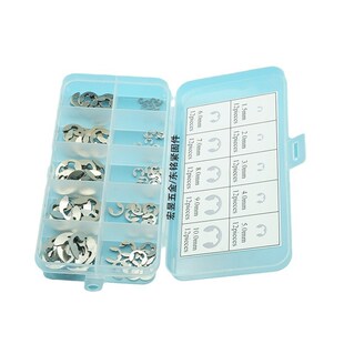 120PCS不锈钢04卡簧E型扣环M1.5M2MM4M5M6M7M8M9M10盒装 套装