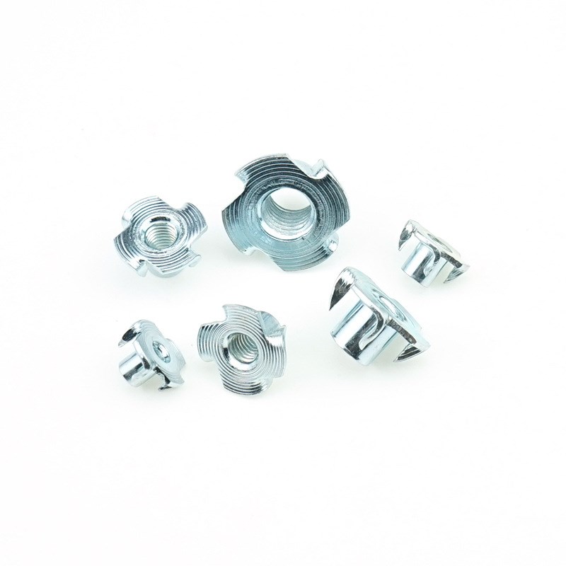 110pcs冷镦蓝白锌 四爪螺母  木板镶嵌螺帽M4M5M6MU8M10盒装套装