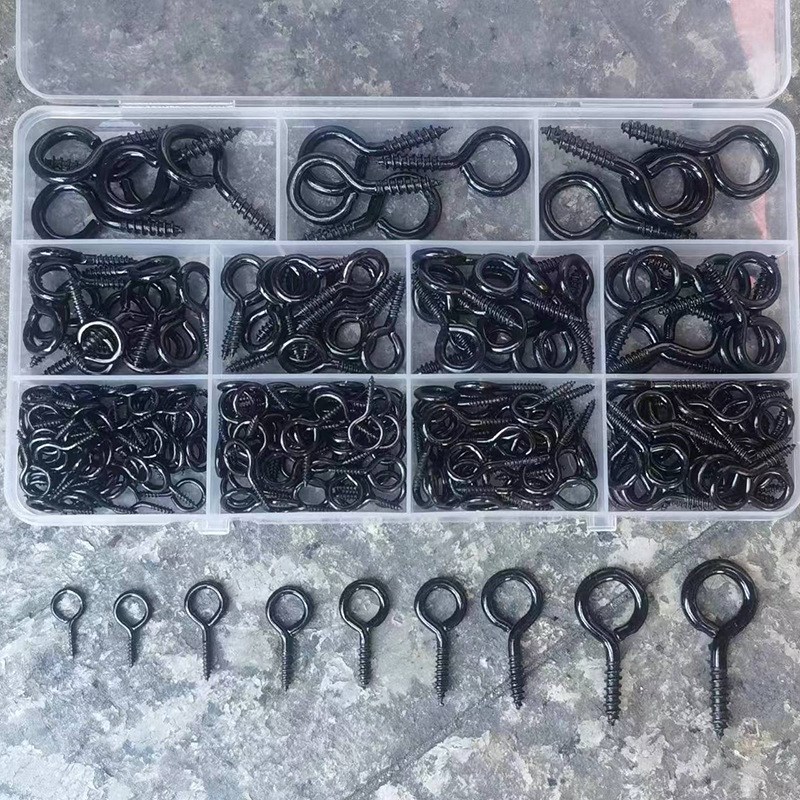 250pcs黑色羊眼圈自攻螺丝1#2#3#4#5#6#8P#10#12#组合套装