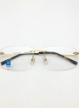 HUM合金枪灰色金色无框方形外贸出口尾货近视眼镜镜框男女款
