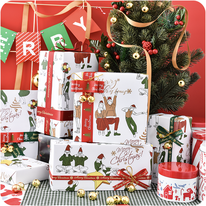 独角鲸原创 和你在一起的圣诞节 圣诞情侣新年礼品礼物高档包装纸