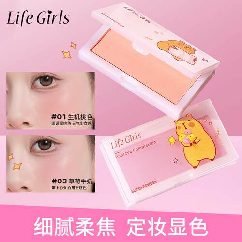 采菁选羽雾巧色腮红粉眼影多用提气色哑光显嫩修容跨境美妆女胭脂