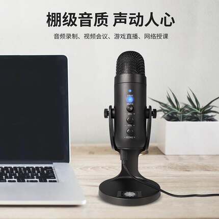传声者 MU900跨境USB电容麦克风k歌神器桌面直播录音网课游戏电脑