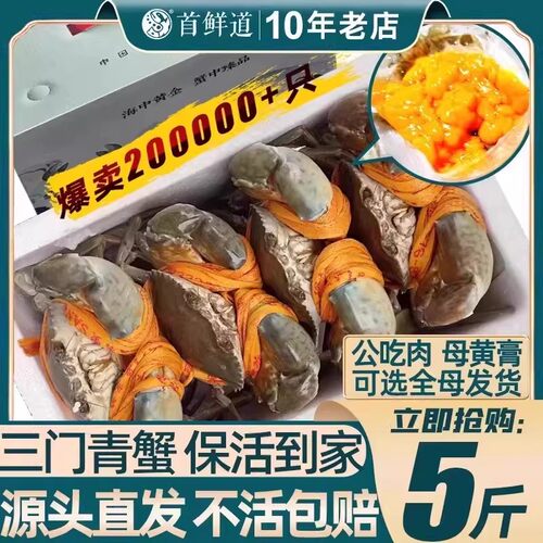 正品三门青蟹保活到家