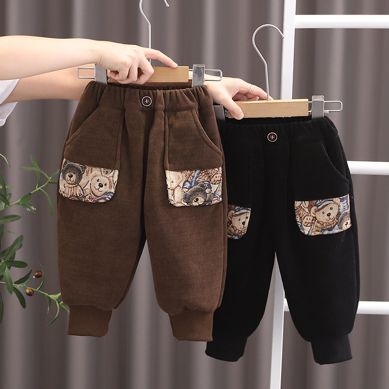 宝宝加绒裤冬装小童羊羔绒裤