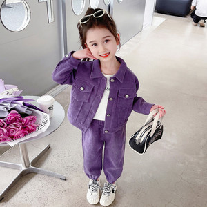 女童秋装2023新款韩版儿童灯芯绒休闲套装春秋款洋气时髦两件套潮