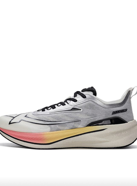 特步 2000公里二代 减震耐磨 稳定 竞速跑鞋 2000KM 帆白/银色