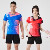 乒乓球网球运动服定制印字夏 情侣款 羽毛球服男女套装 速干透气短袖