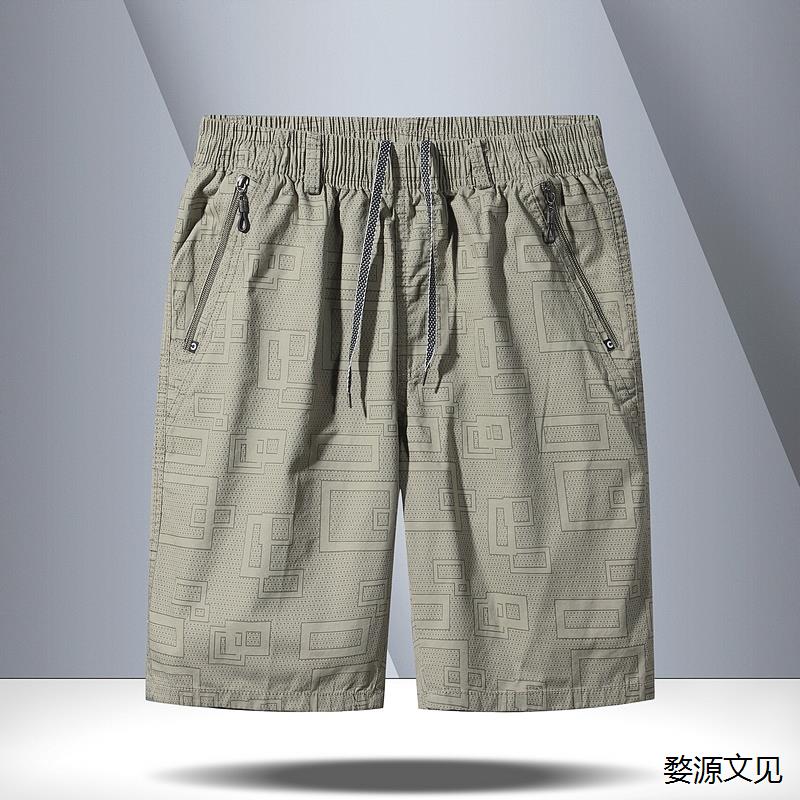 2023新款夏季中年男士短裤宽松爸爸夏天裤子外穿纯棉中老年五分裤
