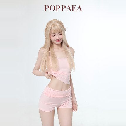 Poppaea纯欲风蕾丝吊带睡衣套装甜美公主风修身显瘦家居服可外穿
