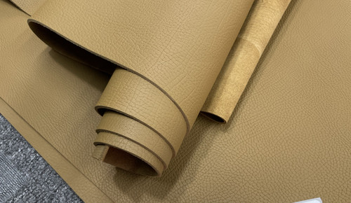 阳光皮料 进口头层H家卡其色togo纹 手感中挺 厚度2.5mm手工包料