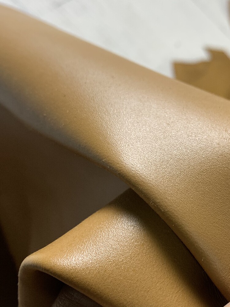 手工皮料皮革面料diy 黄棕色羊皮 1.0mm 微挺 xl17