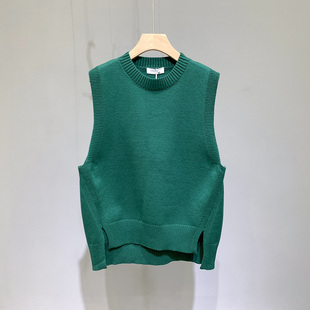 日系春装休闲马甲毛织背心男宽松百搭针织衫无袖毛衣男女针织外套