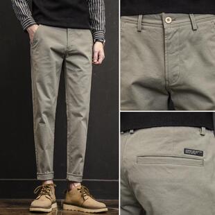 纯棉男士 潮牌净版 休闲裤 子复古日系直筒锥形裤 百搭 春夏季 长裤 新款