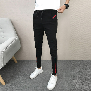 潮男修身小脚裤夏季薄款显瘦休闲束脚裤精神小伙净版速干哈伦裤子