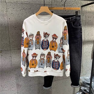 卫衣男秋季休闲长袖运动衫圆领时尚韩版修身打底社会精神小伙潮牌