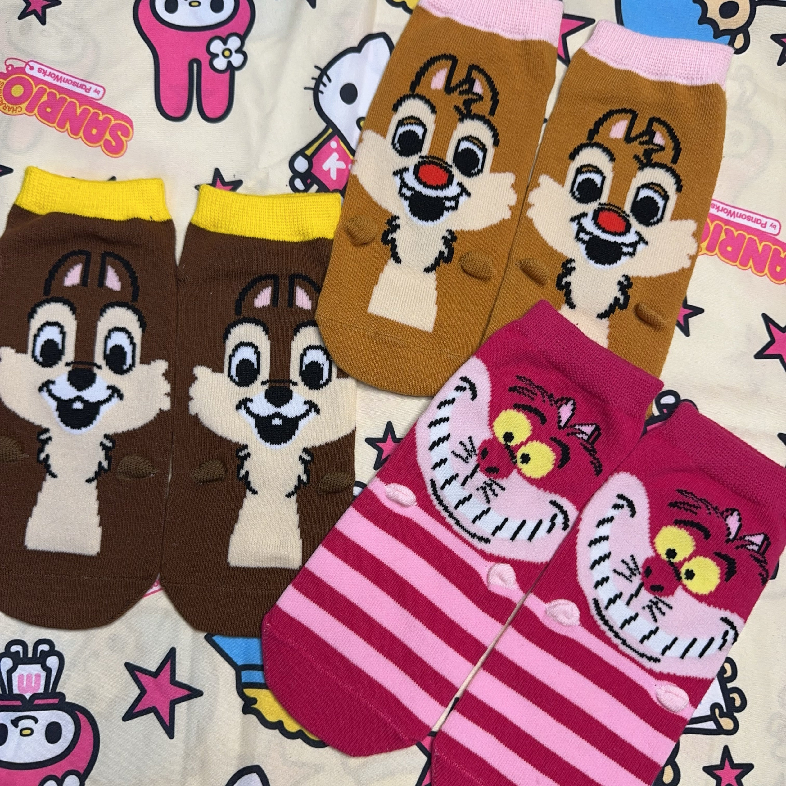 日单 柴郡猫妙妙猫松鼠兄弟奇奇蒂蒂可爱立体卡通棉袜短袜女袜,模玩/动漫/周边/娃圈三坑/桌游,动漫T恤/鞋帽/服装,淘宝优惠券,粉丝福利购,淘宝优惠卷