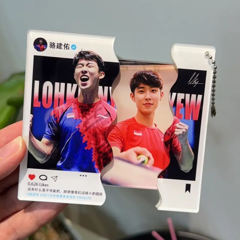 林丹石宇奇亚克力抽拉挂件图片