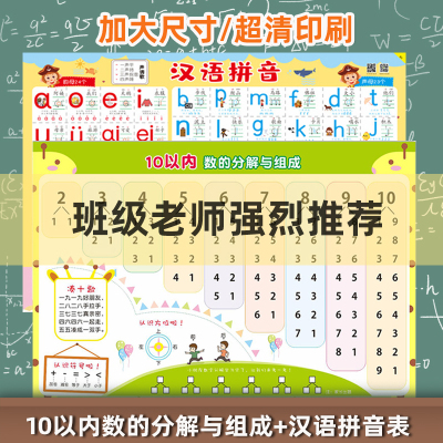 10以内加减法九九乘法口诀表挂图大墙贴儿童一年级数学分解与组成