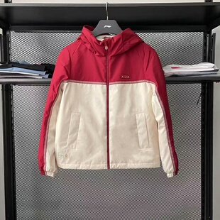 李宁新中式外套2026春季新款故宫夹克连帽防泼水保暖棉服AJMW084