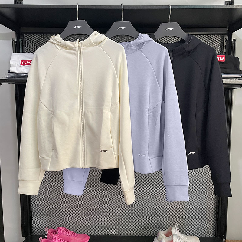 李宁健身系列开衫连帽运动卫衣