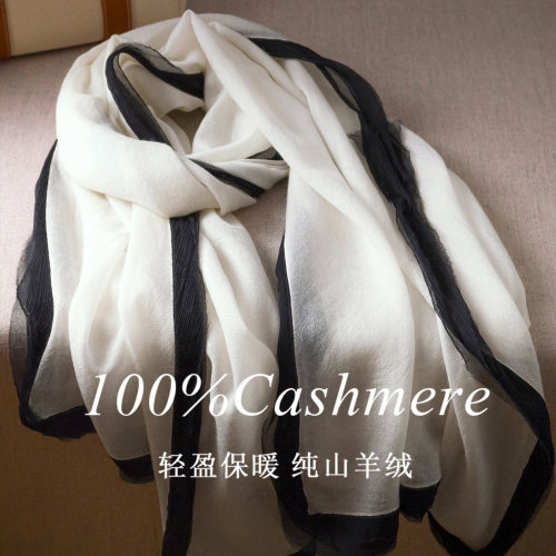 薄款100山羊绒围巾轻奢丝巾披肩