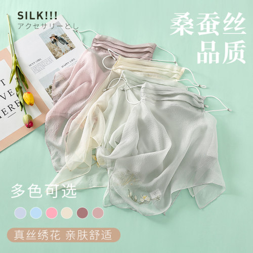古风真丝防晒面罩面纱夏季口罩薄