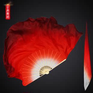 一条大河舞蹈扇抬龙王真丝扇万疆九儿胶州秧歌跳舞微山湖酒红渐变