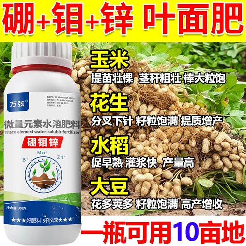 硼钼锌肥花生专用玉米大豆油菜水稻农用硼肥钼肥锌肥硼钼叶面肥料