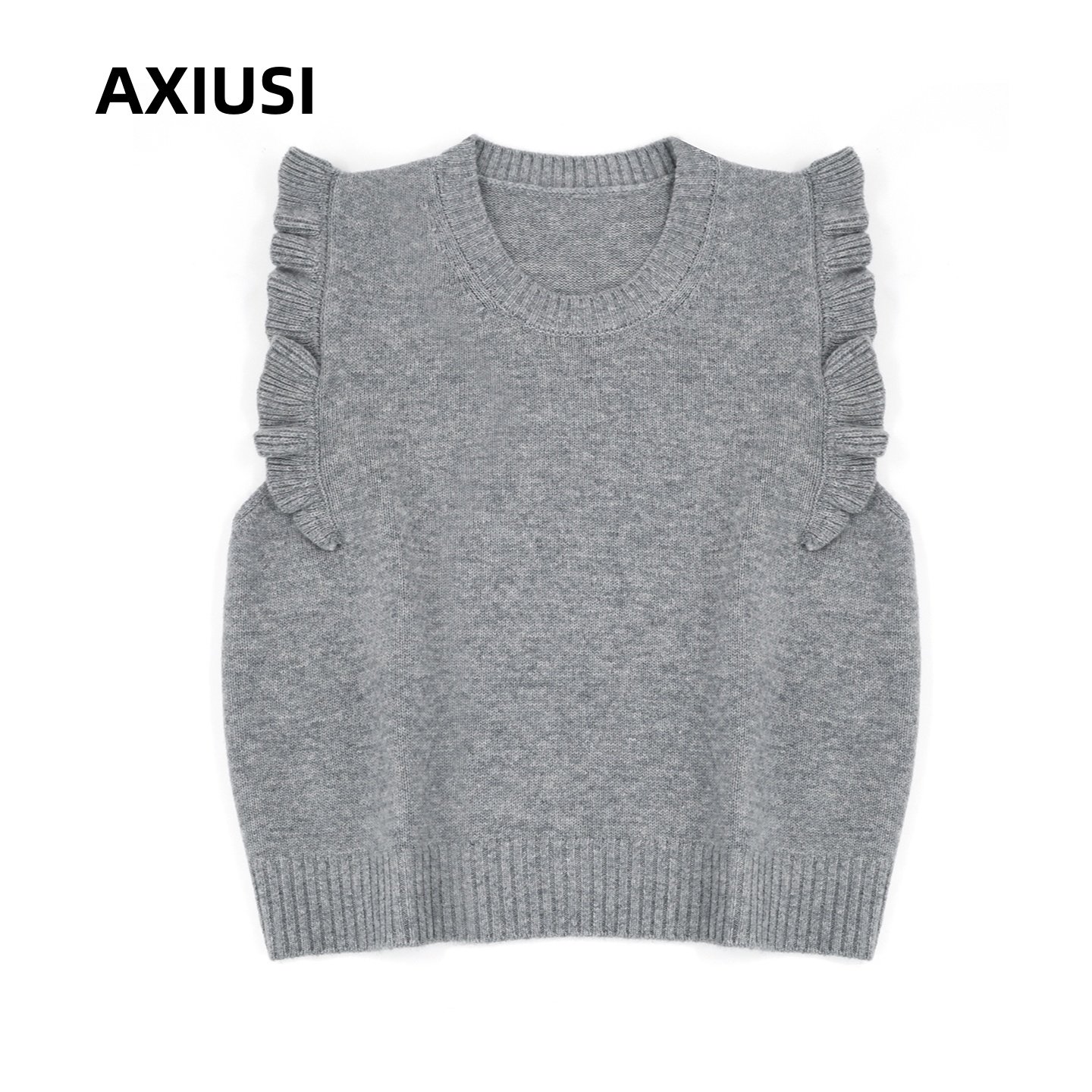 秋冬新款纯羊毛马甲女小个子外穿短款无袖针织背心洋气叠穿毛衣厚