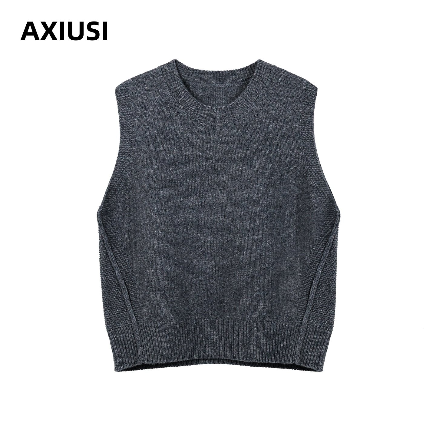 针织马甲女叠穿圆领2025新款秋冬时尚洋气100纯羊毛背心无袖毛衣