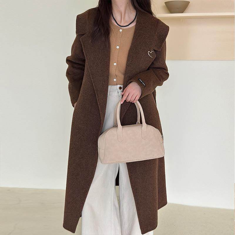 双面羊毛大衣女系带2025秋冬新款修身轻奢高级感赫本风毛呢外套女,女装/女士精品,毛呢外套,淘宝优惠券,粉丝福利购,淘宝优惠卷