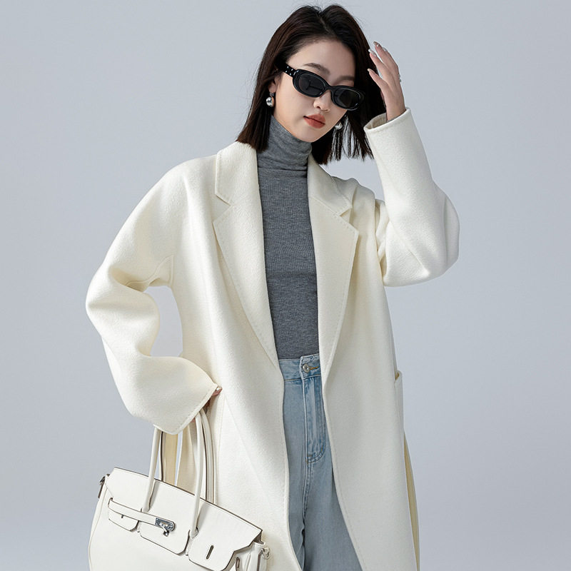 M家 白色水波纹labbro双面羊绒大衣女中长款羊毛秋冬毛呢外套,女装/女士精品,毛呢外套,淘宝优惠券,粉丝福利购,淘宝优惠卷