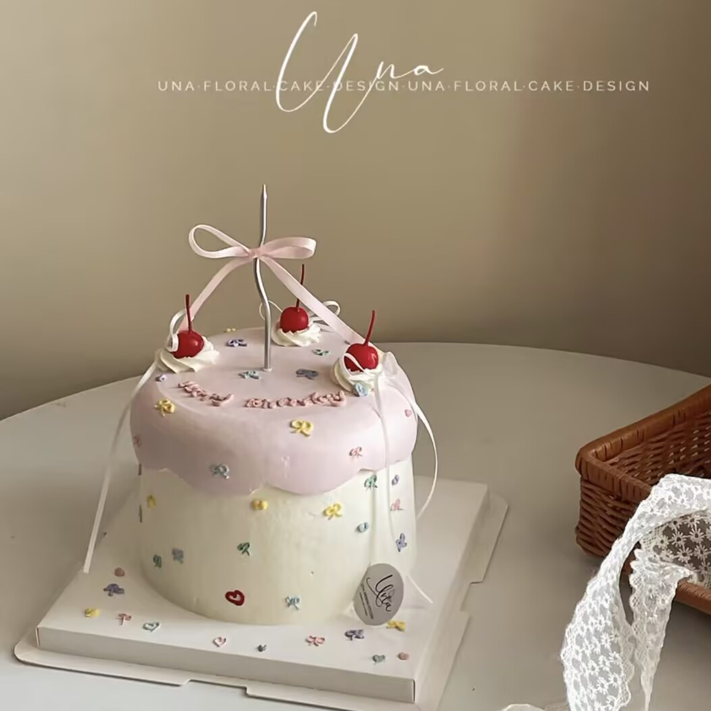 少女心蝴蝶结蜡烛蛋糕装饰0.3cm细丝带0.6cm1cm女孩极简风ins韩式