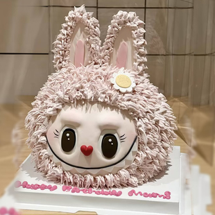 网红小怪兽3d脸模具烘焙配件小草毛发花嘴尖牙利齿大嘴怪压花模具