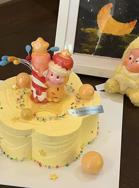 抱星星蜡烛人许愿五角星蛋糕装饰插件星星压花模具网红抱蜡烛人