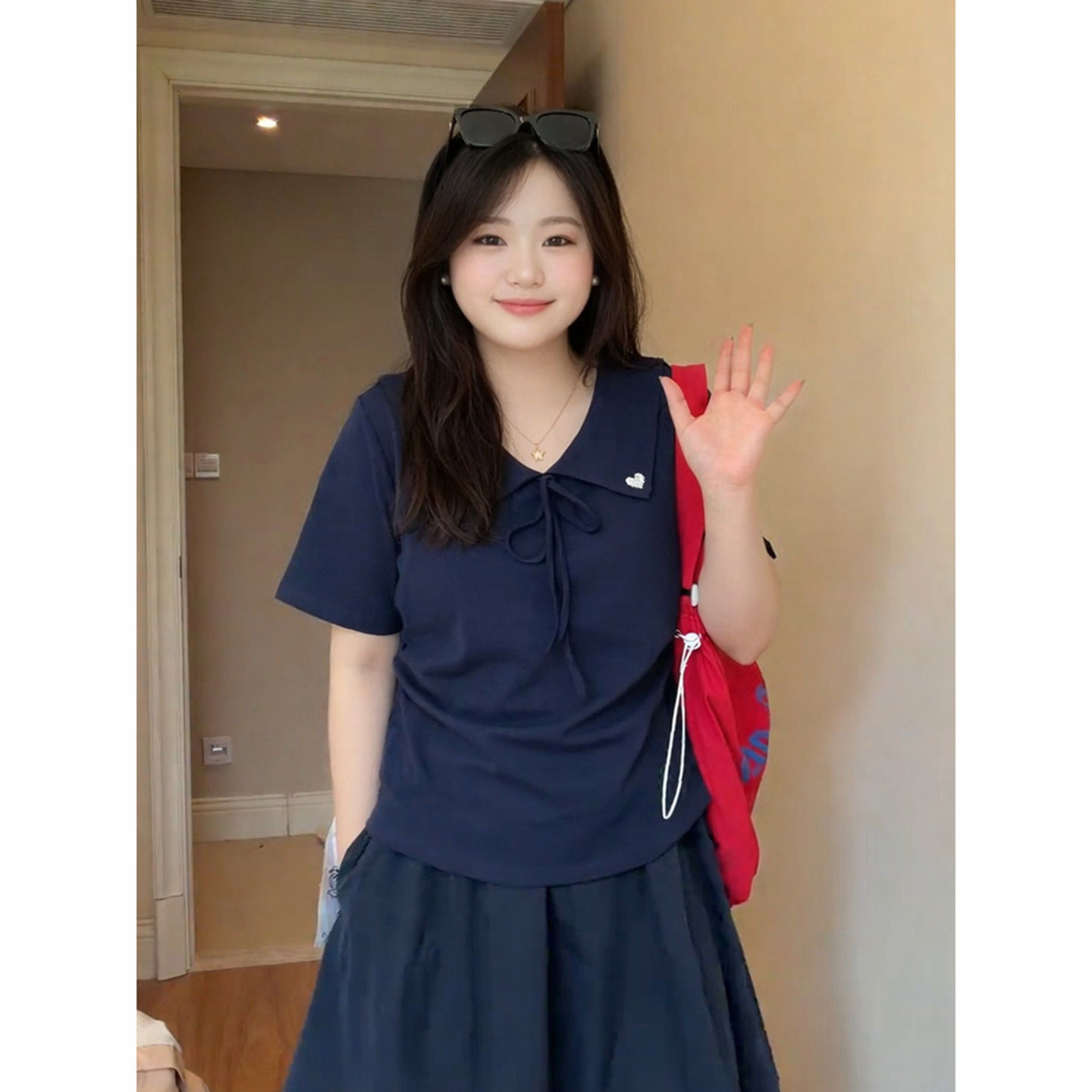 大尺码胖mm巨好看短袖学