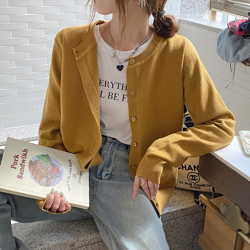 开衫毛衣女2026早春新款外搭高级感宽松外套薄款针织白色长袖上衣