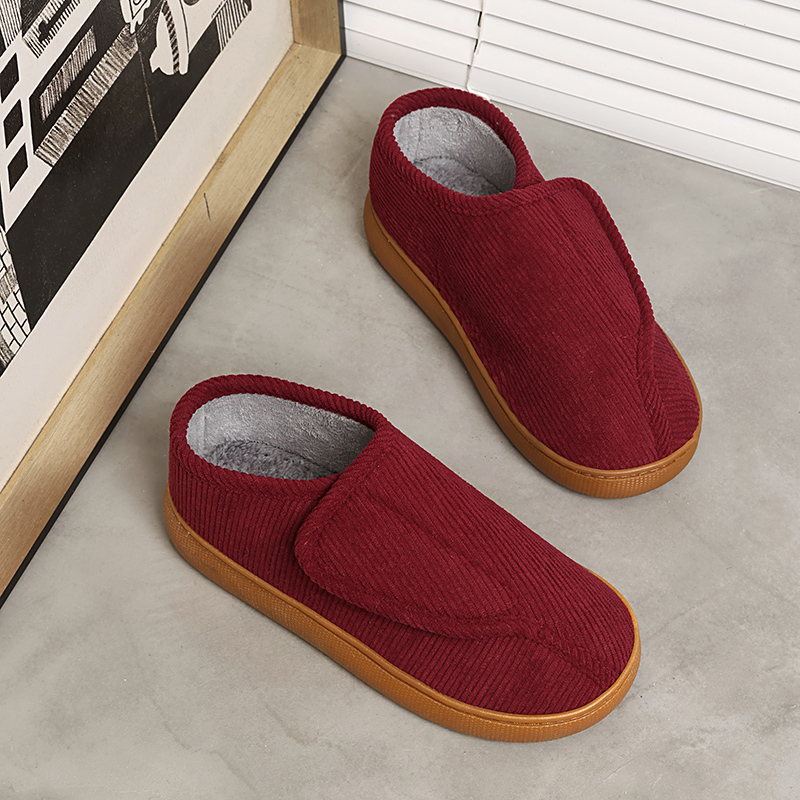 棉拖鞋包跟男女士防滑冬季保暖家居室内可外穿加绒毛厚底中老年人 - 封面