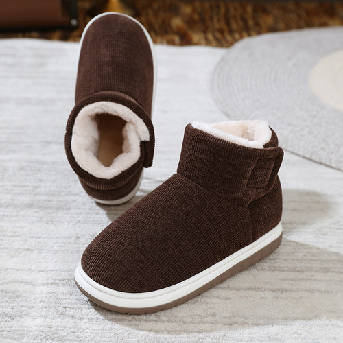 中老年人棉拖鞋男女款冬季加绒加厚保暖棉鞋厚底防滑居家包跟拖鞋