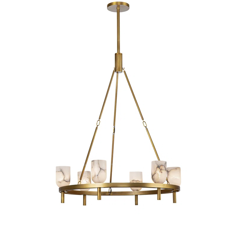 全铜云石吊灯西班牙进口雪花石现代轻奢客厅灯软装茶室吧台餐厅灯